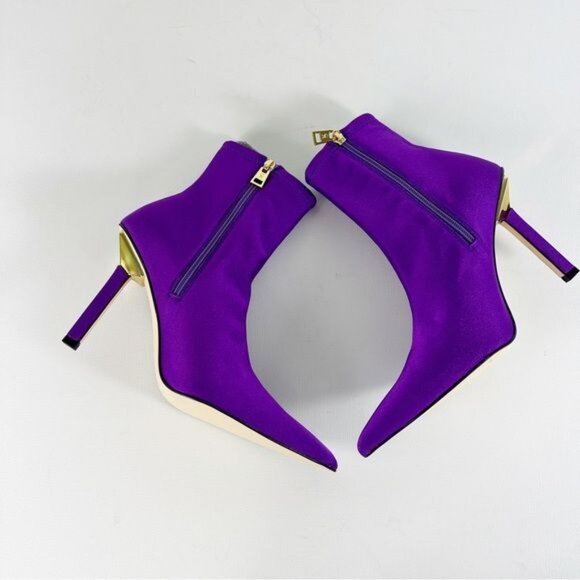 NEW Good American High Kickstand Neoprene Bootie Purple Size 10 - Picture 10 of 15